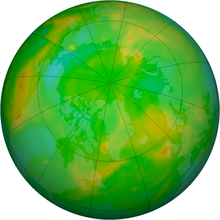 Arctic ozone map for 30 June 1989